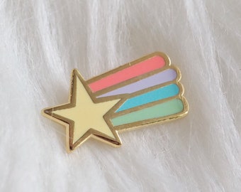 Lapel Pin - Rainbow Shooting Star - Enamel Pin