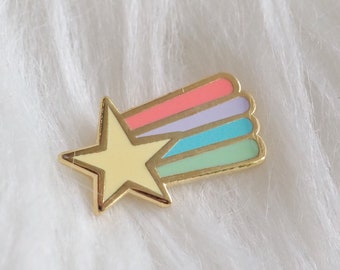 Lapel Pin - Rainbow Shooting Star - Enamel Pin