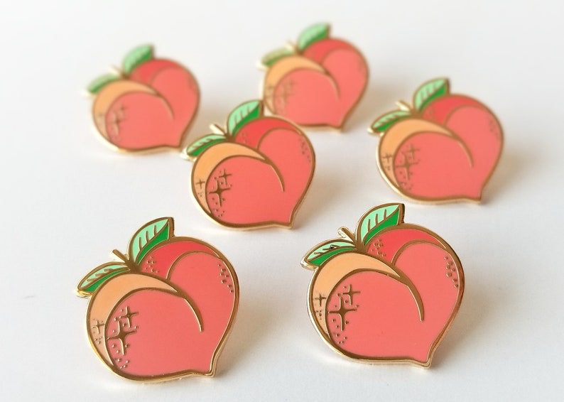 Lapel Pin Peach Emoji Etsy