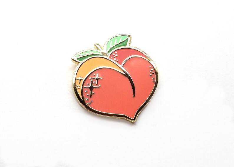 Lapel Pin Peach Emoji Etsy