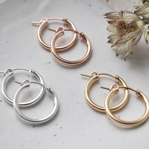 Gravity Hoop Earrings Large 18mm image 1