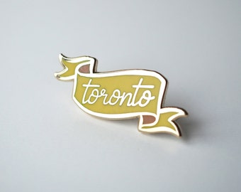 Lapel Pin - Toronto - Black - Enamel Pin - Pinback Button