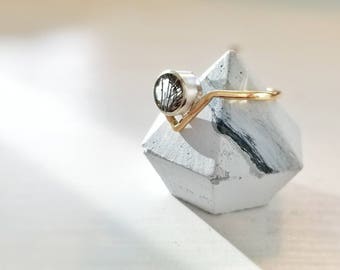 DIADEM Ring // mixed metals + rutile quartz // sterling silver + gold fill // statement ring promise ring engagement ring trinity Potter