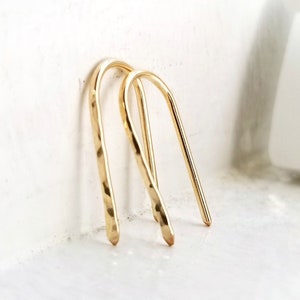 Parallel Arc Earrings 20mm U-shaped Open Hoop Earrings image 1