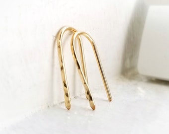 Parallel Arc Earrings - 20mm - U-shaped Open Hoop Earrings