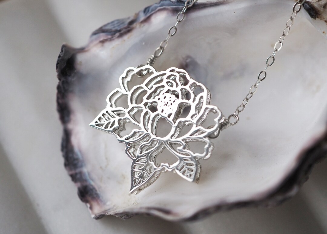 SALE Peony Necklace 3d Printed - Etsy