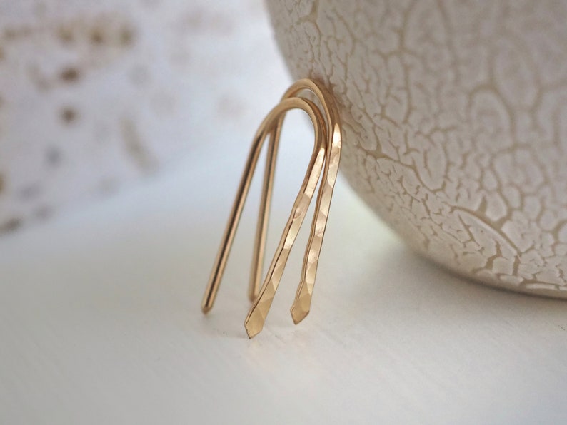 Parallel Arc Earrings 20mm U-shaped Open Hoop Earrings image 5