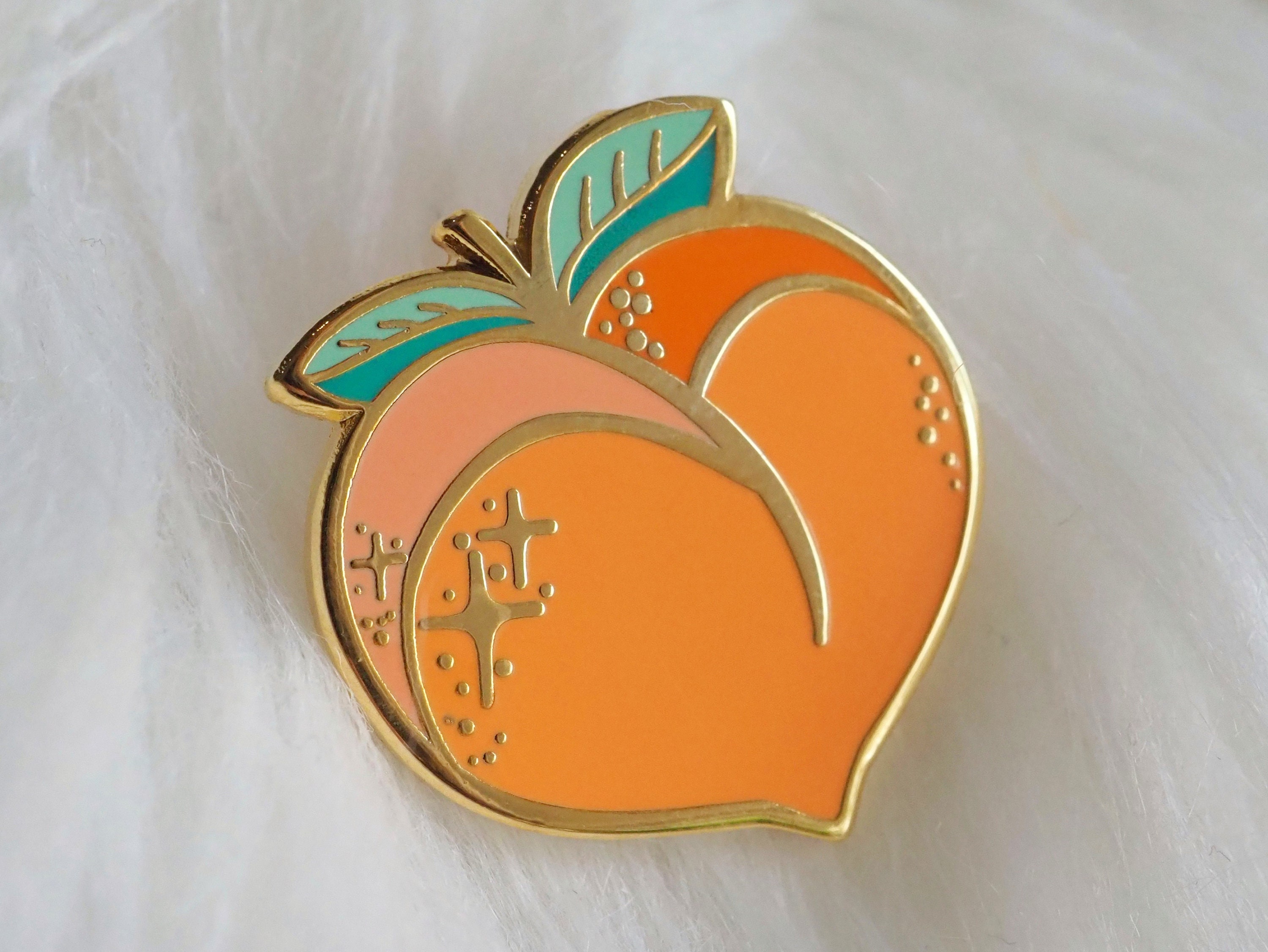 Lapel Pin Peach Emoji Enamel Pin - Etsy