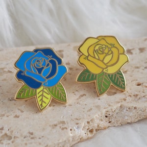 Lapel Pin Yellow Rose Enamel Pin Pinback Button image 4