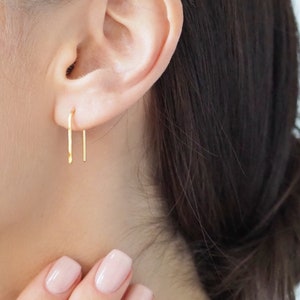 Parallel Arc Earrings 20mm U-shaped Open Hoop Earrings image 2