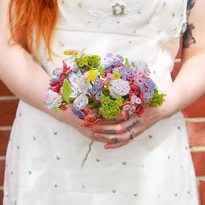 Antique Beaded Flower Bouquet, 1920s Art Deco French Seed Bead Flower Bouquet, Wedding Bouquet, 5 Available, Antique Decor