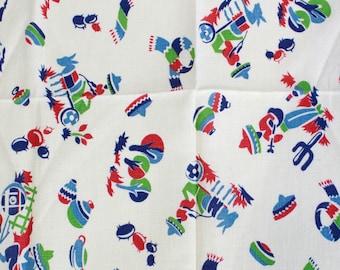 1930s/40s Cotton Feedsack, 1.2 Yards, Novelty Print Cotton Sewing Quilting Fabric