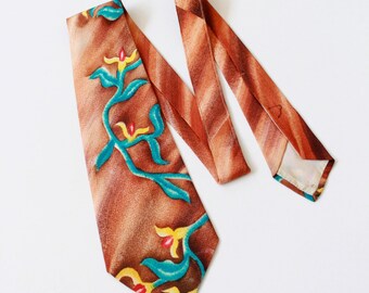 1940s peacock tie Van Heusen