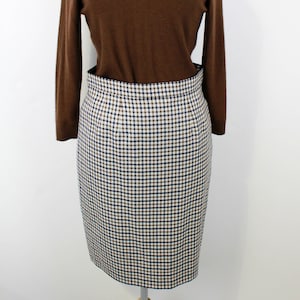 90s Brown Checked Skirt, Medium, 29 Waist, Vintage 1990s Mini Skirt, Aquascutum Minimalist Preppy Skirt image 1
