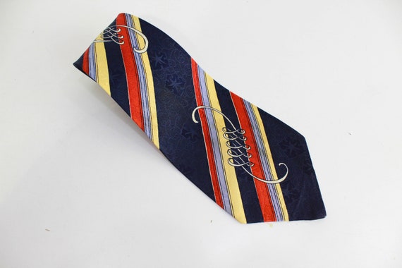 1940s Wide Necktie, 4 in. Wide Bold Look Striped … - image 4