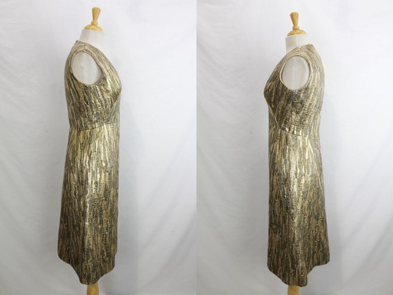 1960s Pauline Trigere Metallic Gold Lame Cocktail… - image 6