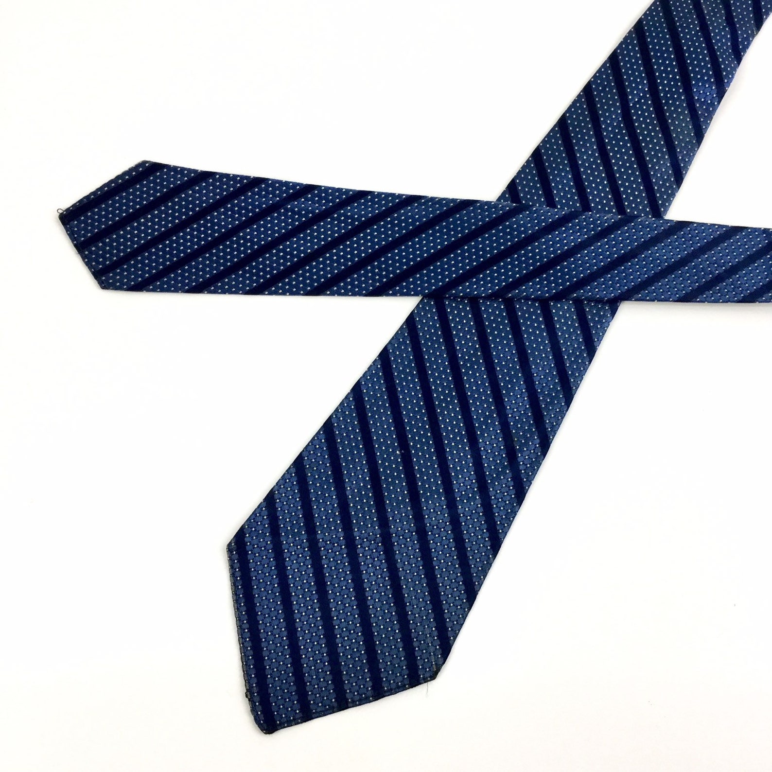 1930s Necktie Vintage 30s Mens Silk Necktie Blue Navy Stripe - Etsy
