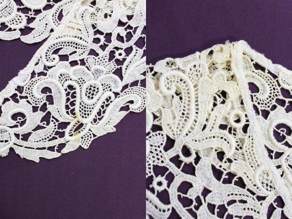Antique Edwardian Floral Lace Detachable Collar, … - image 8