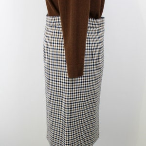 90s Brown Checked Skirt, Medium, 29 Waist, Vintage 1990s Mini Skirt, Aquascutum Minimalist Preppy Skirt image 4