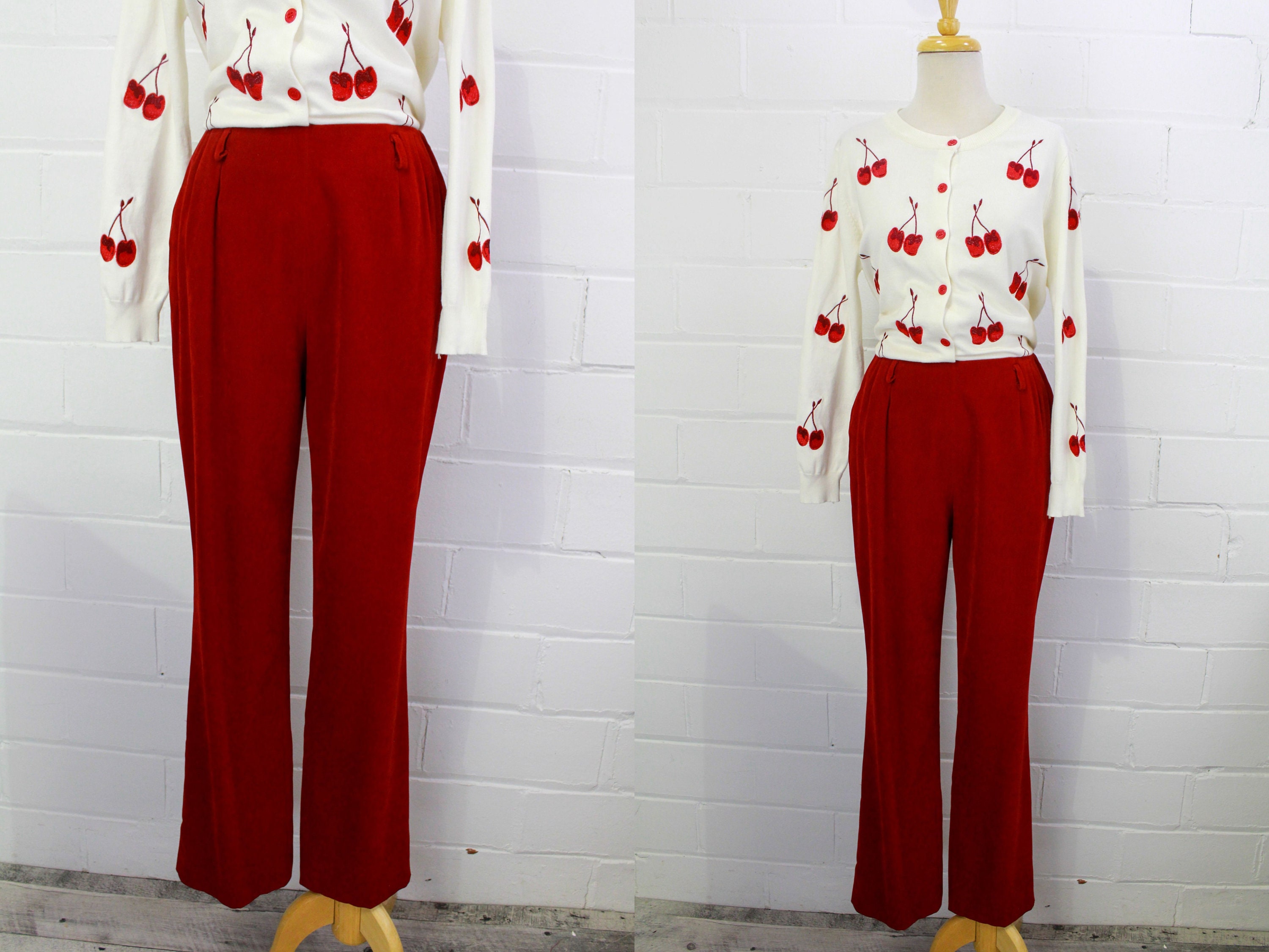 Red Flare Pants -  Canada