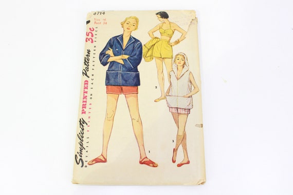 1950s Bra Shorts and Top Sewing Pattern Simplicity 4714, Womens
