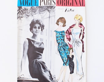 1960s Vogue Paris Original Patou Dress and Stole Sewing Pattern (Sizes 12, 14)