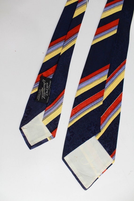 1940s Wide Necktie, 4 in. Wide Bold Look Striped … - image 5