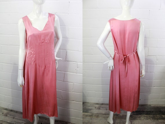 1930s Rose Pink Charmeuse Satin Dress with Matchi… - image 5