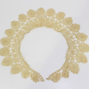 Antique Lace Collar, Detached Collar for Dresses, Blouses, Early 19th Century Crochet Lace Collar image 1