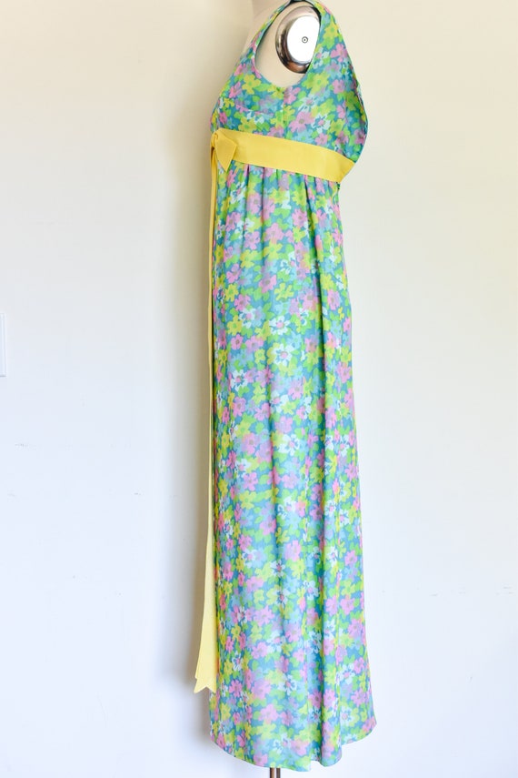 Vintage 1970s Maxi Dress with Blue, Purple, Green… - image 7