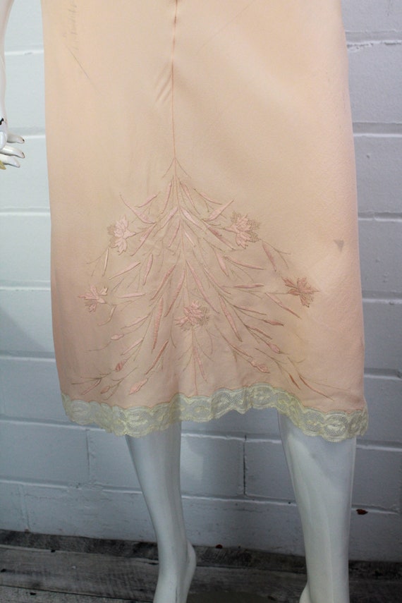 1930s/40s Pink Silk Slip Dress, Vintage 30s Linge… - image 4