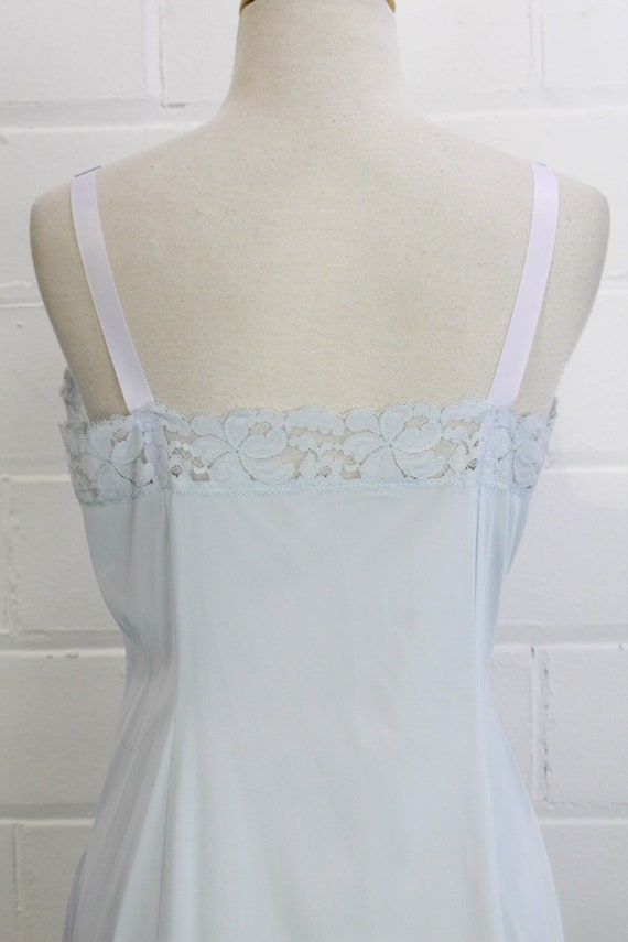 1960s Baby Blue Slip Dress, Bust 36", Lace Bust - image 8