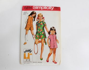 1970s Child's/Girl's Romper Sewing Pattern Simplicity 8814, Complete