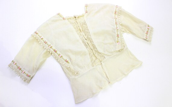 Edwardian Blouse with Floral Embroidery, Antique … - image 3