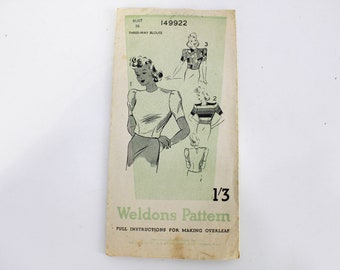 Chemisier Vintage Années 40 Weldons - Motif élégant, Jamais Porté