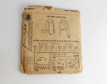 1920s/Teens Blouse Sewing Pattern McCalls 9087, B38" Antique Patterns, Womens Blouse Pattern, 20s Blouse, Long Sleeve