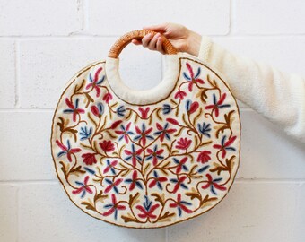 Vintage Embroidered Folk Floral Handbag