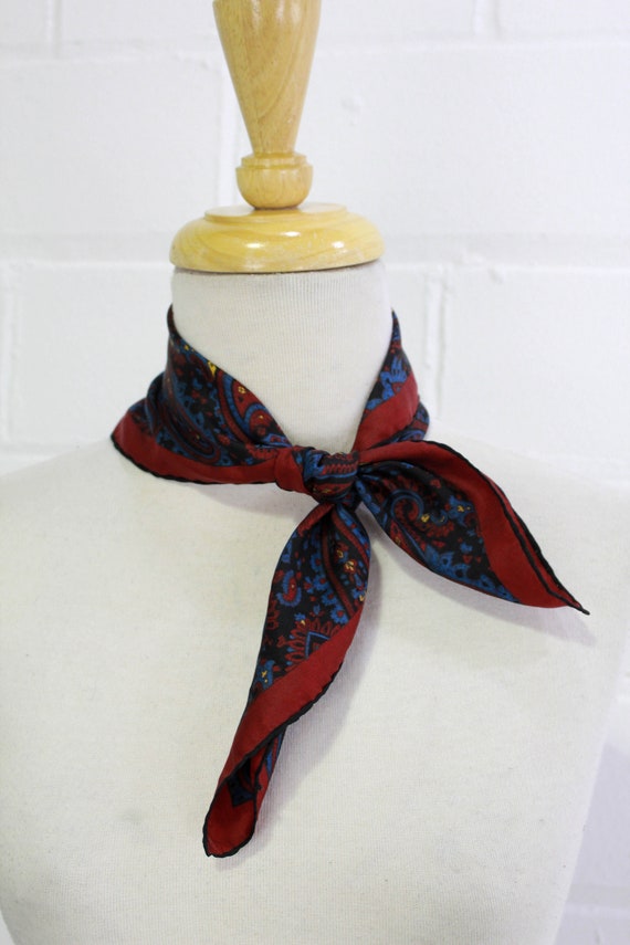 Vintage Paisley Silk Handkerchief / Neckerchief/ … - image 4