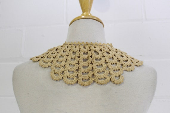 1910s Crochet Collar, Antique Edwardian Scalloped… - image 3