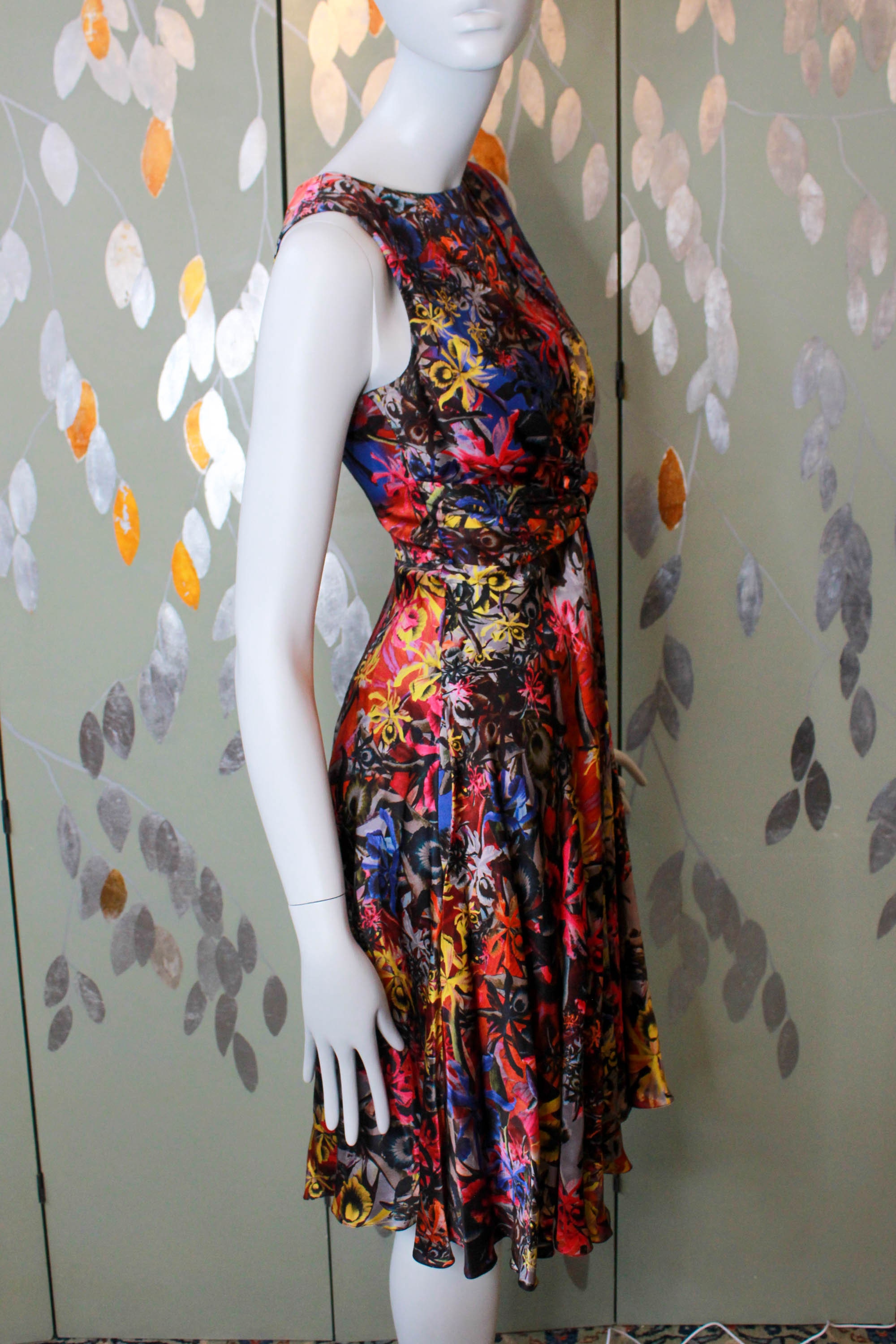 Erdem Floral Print Silk Dress, Small, Hidden Side Pockets