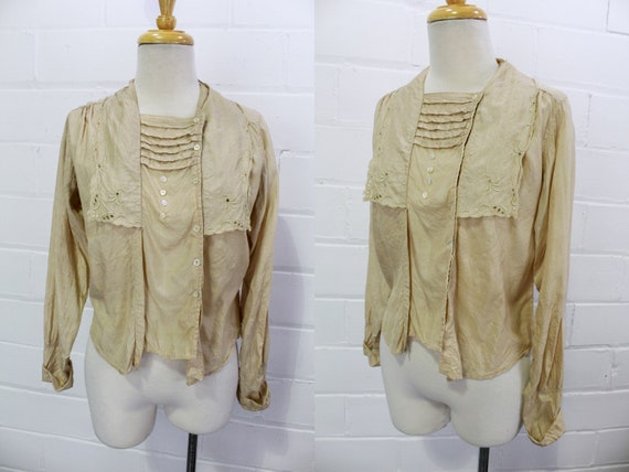 Antique 1900s Edwardian Silk Blouse