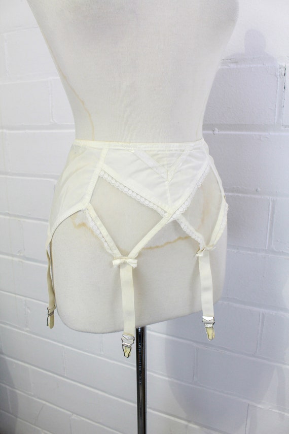 Vintage White Garter Belt, 1950s/60s Garter Belt w
