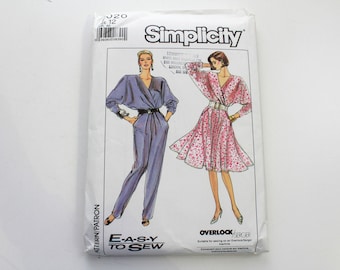 80s Jumpsuit/Dress Sewing Pattern Simplicity 9020, Vintage Pattern, UNCUT, Factory Folds, Bust 34