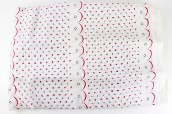 1950s Polka Dot Sheer Organdy, Vintage Cotton Organdy Fabric 16.5