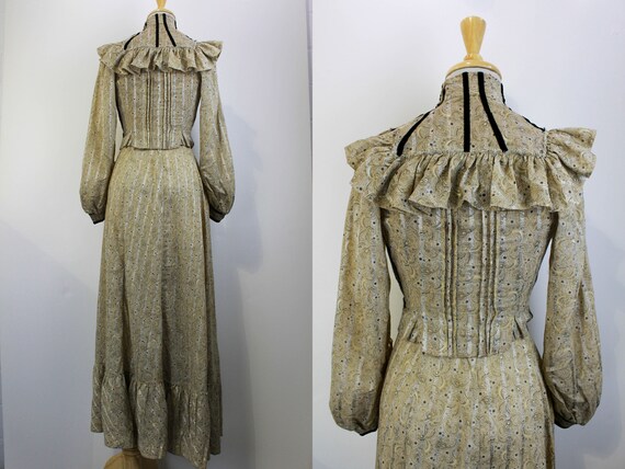 Victorian Paisley Set, Cotton Blouse and Maxi Ski… - image 7