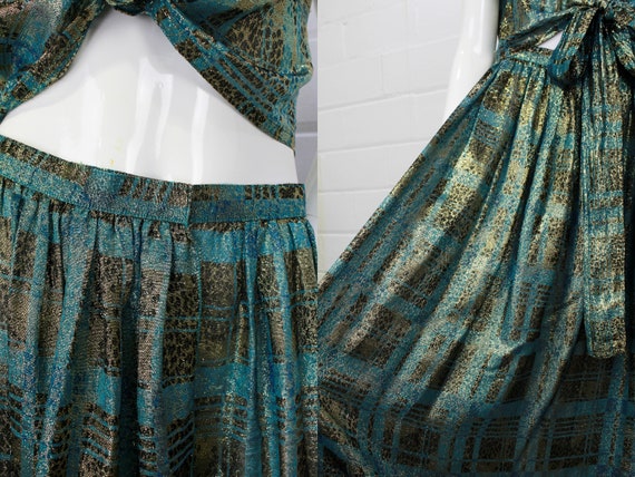 Geoffrey Beene Metallic Silk Top and Skirt Set, W… - image 3