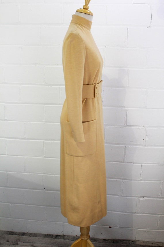 1970s Norman Norell Stand Collar Day Dress, Light… - image 6