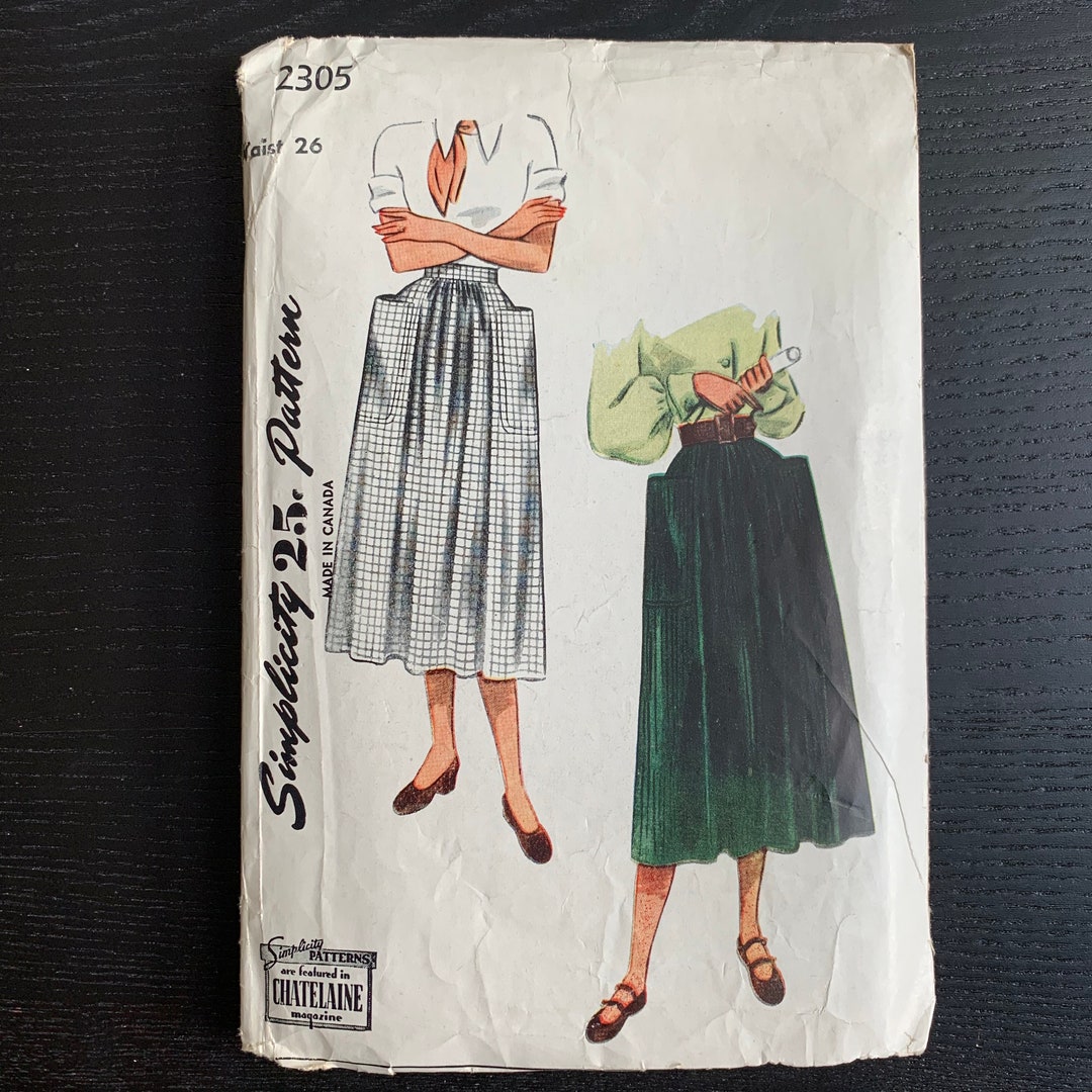 1940s Dirndl Skirt Sewing Pattern Simplicity 2305, Vintage Post WWII ...