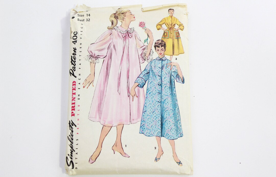 1960s Women's Duster, Negligee and Housecoat Sewing Pattern Simplicity ...