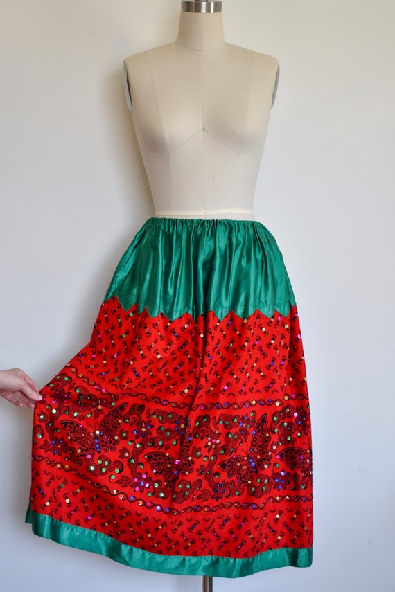 1930s/1940s China Poblana Skirt with Sequins and … - image 3